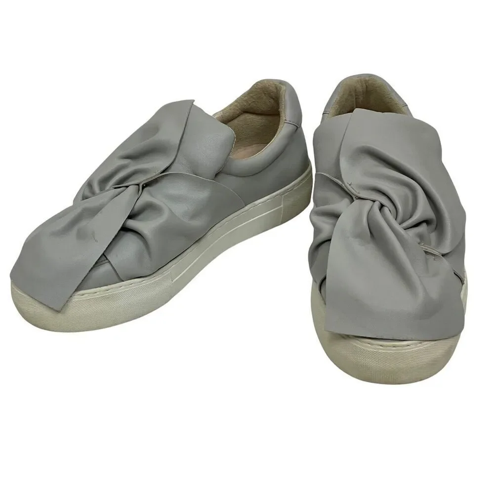 J/‎ SLIDES NYC Slip On Woman Leather Shoes Size 7.5 Gray
